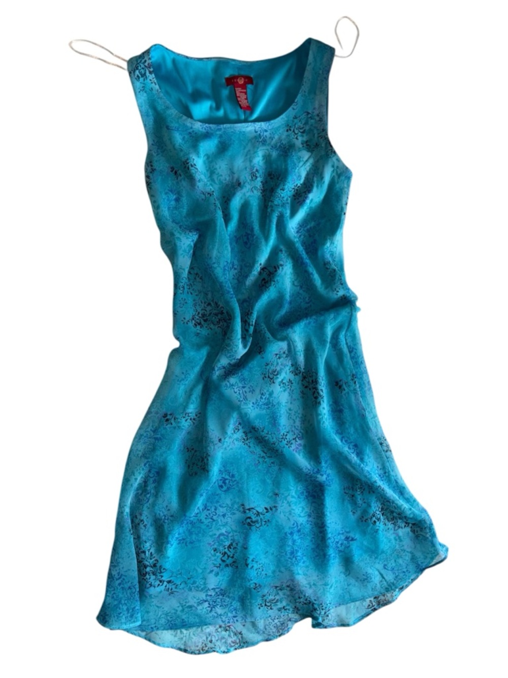 Y2K Vintage Sangria Silky Turquoise Slip Dress | Fairycore | Boho | Cottagecore